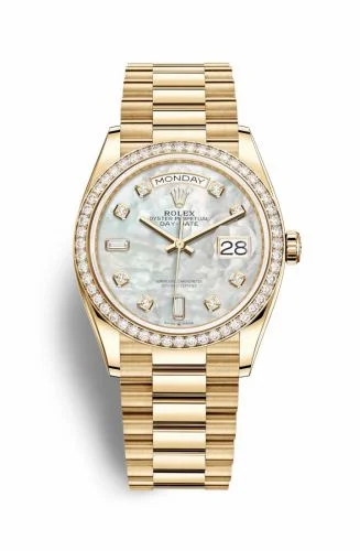 Rolex Day-Date 36 Yellow Gold / Diamond / MOP-Diamond / President 128348RBR-0017 (M128348RBR-0017)